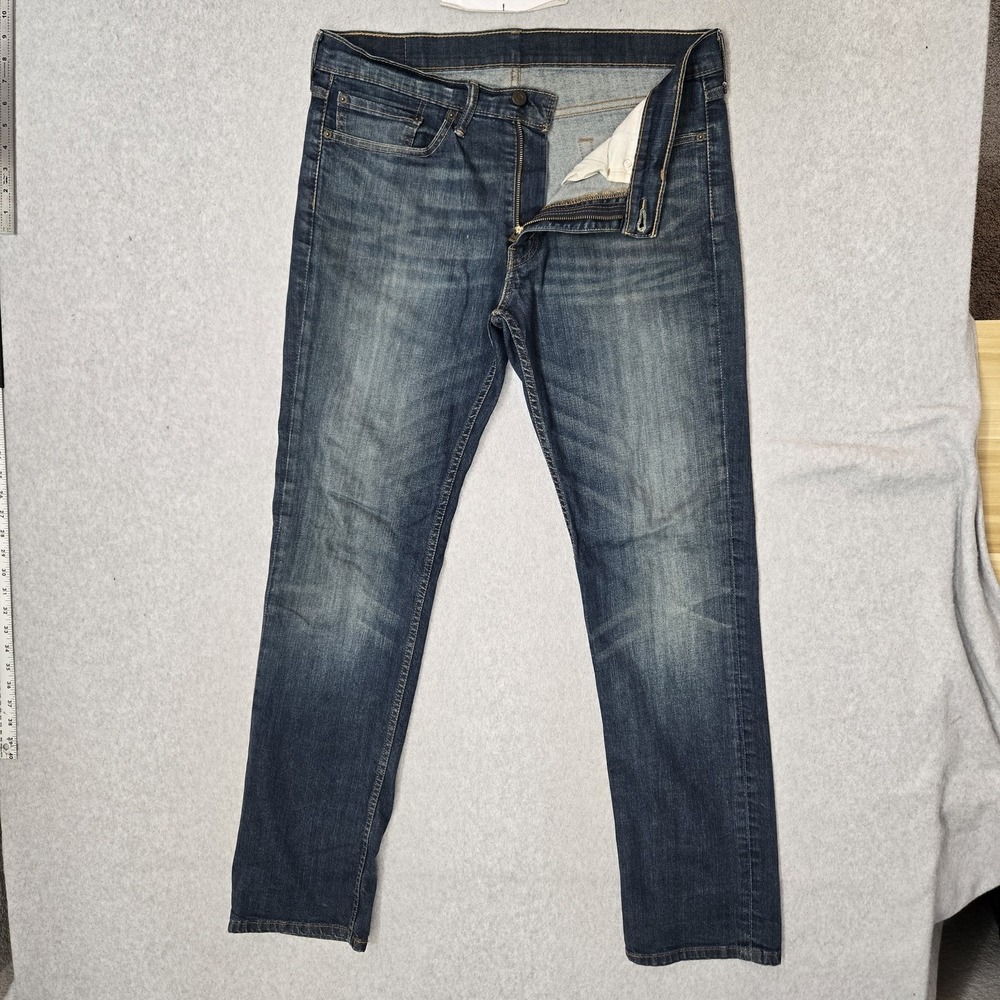 Levi's 514 Men Jeans 34X34 Blue Denim Straight Fit 33" Inseam